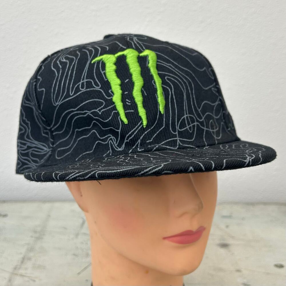 Monster Energy wide brim Embroidered logo hat cap streetwear retro skater 7 1/4